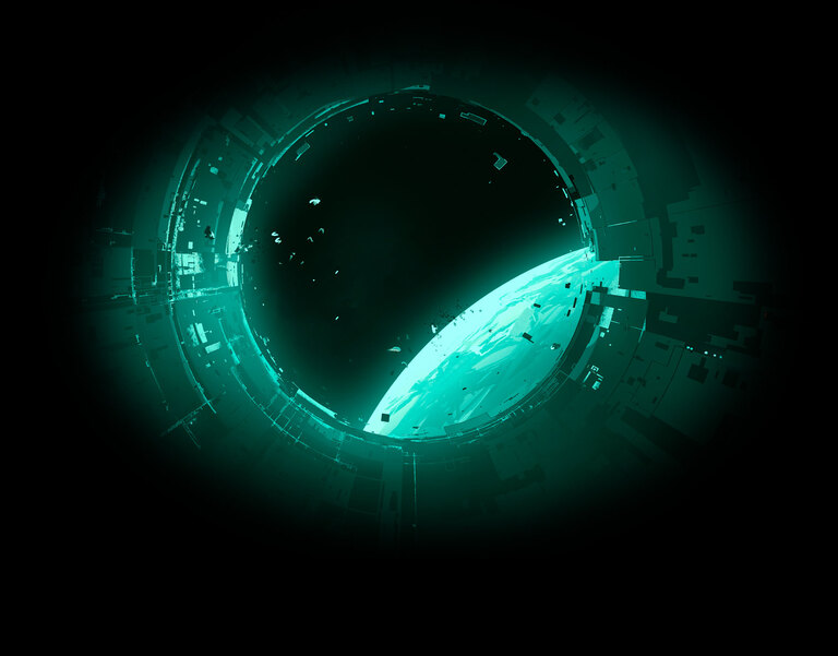 Spaceship with earth